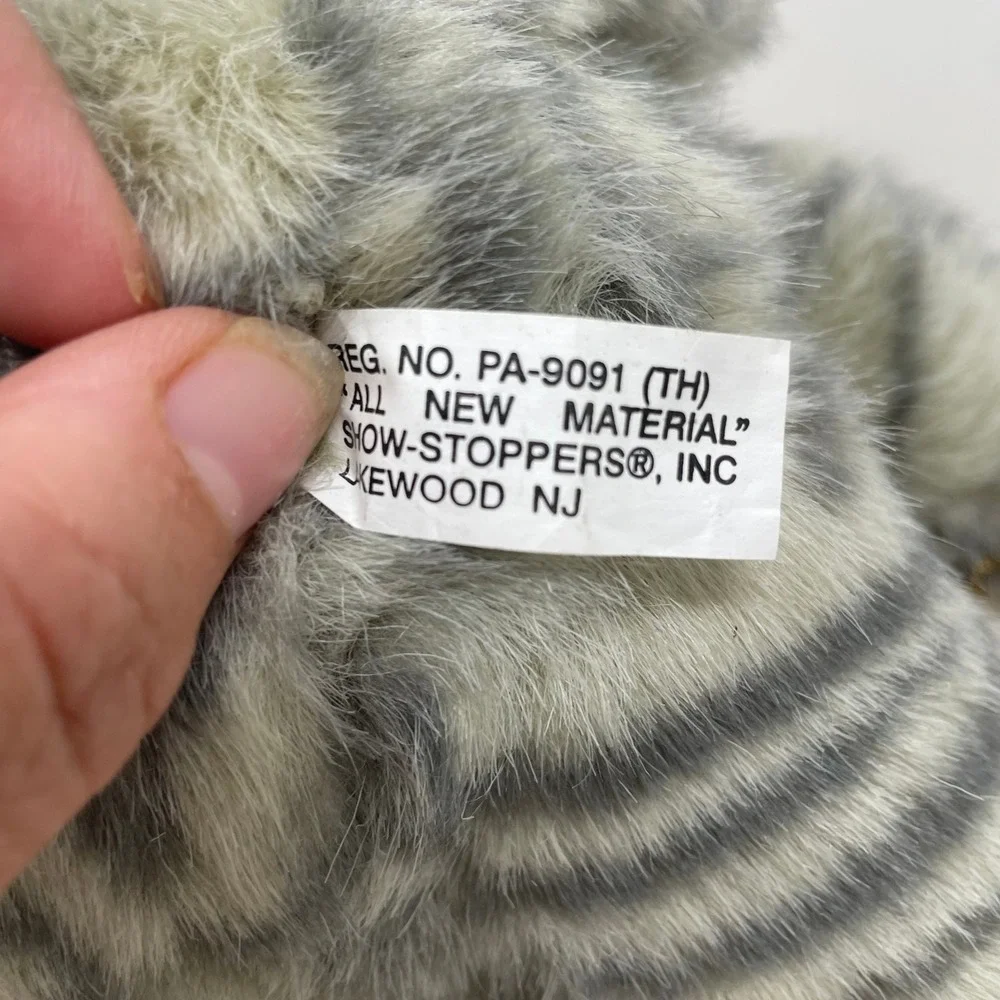 Show-Stoppers Purr Porcelain Doll Babes In The Wild Series Grey Tiger Cat Plush